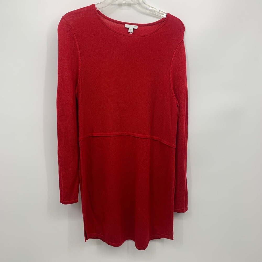 J. Jill Tunic Sweater Womens Small Red Excellent Wool Blend Long Sleeve